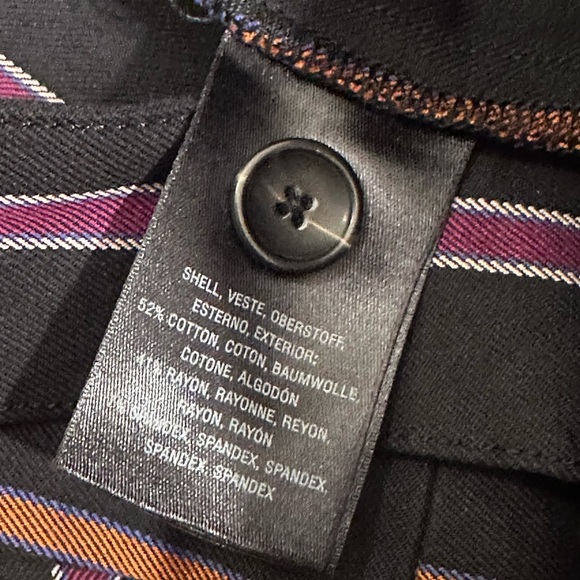 Anthropologie Black and Purple Cropped Ankle Pants - Picture 9 of 9